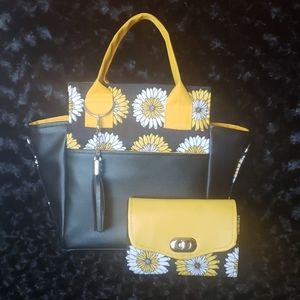 Yellow Flower Handbag & Wallet